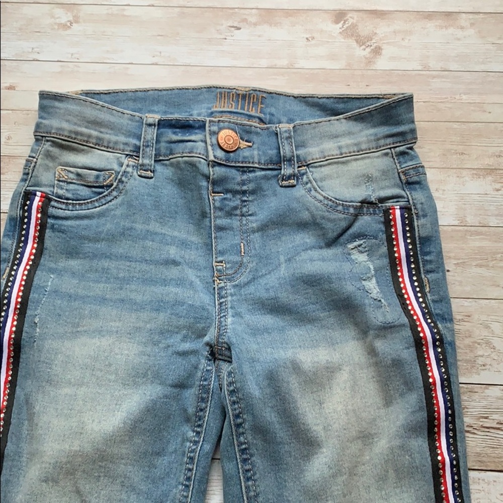 Justice Mid rise embellished jeggings.